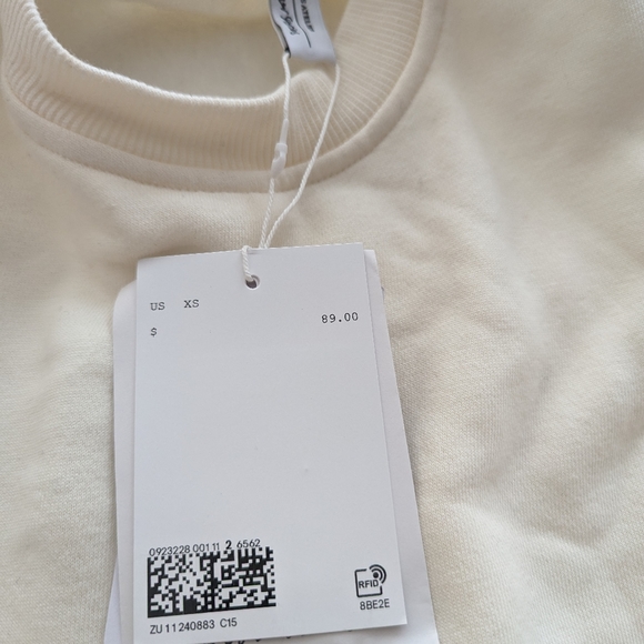 & Other Stories crewneck sweatshirt with embroidered sleeves XS off-white - Picture 3 of 5